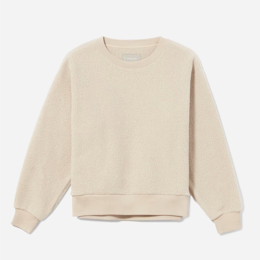 Everlane ReNew Fleece Sweatshirt - Oat - Size Small